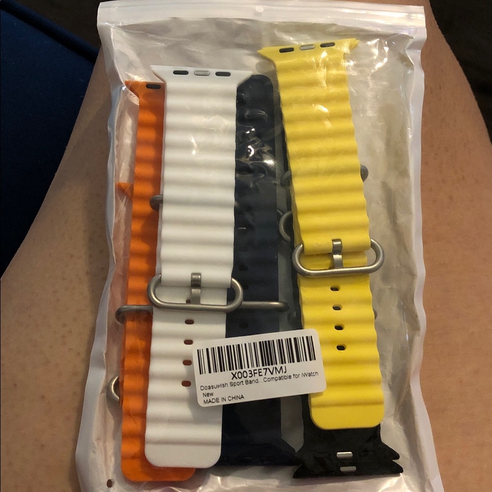 Premium Compatible Sport Watch Bands - Yellow, White, Black, Orange